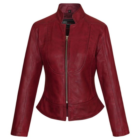 Vance Leathers VL650BU 'Maya' Ladies Premium Soft Lightweight Burgundy Fitted - Picture 6 of 10